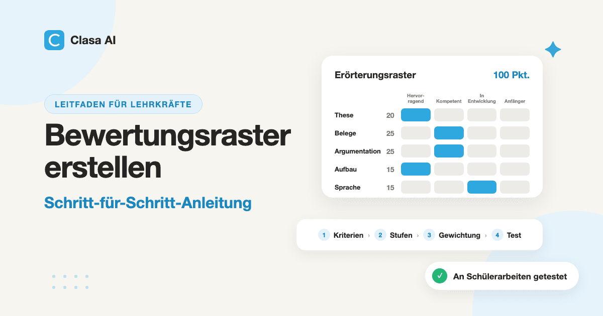 Bewertungsraster erstellen: Schritt-für-Schritt-Anleitung