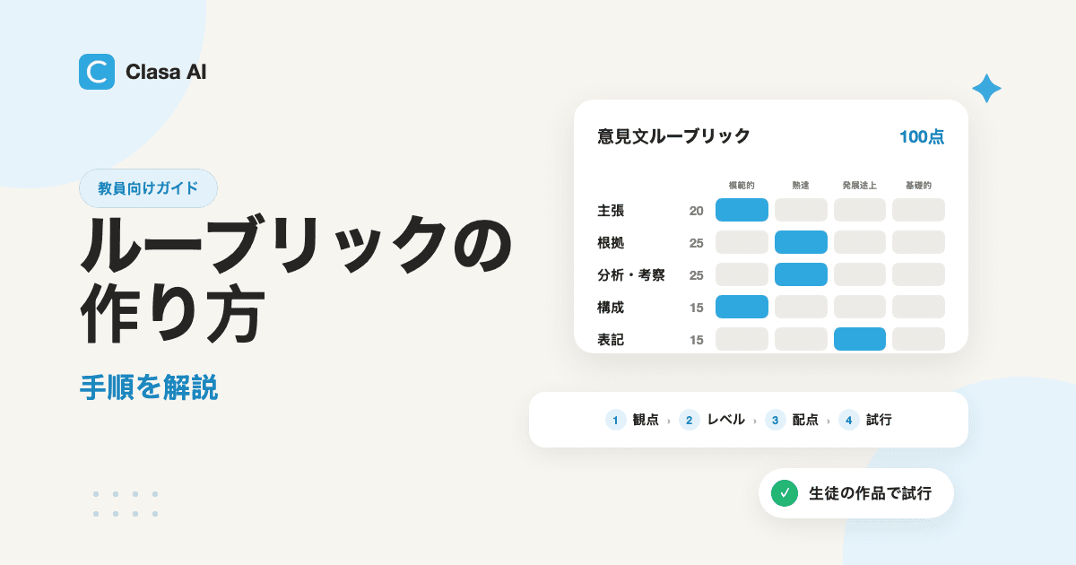 ルーブリックの作り方|評価規準・採点基準の手順とAI活用